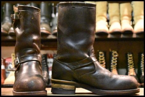 【7.5E 中古 黒タグ Cマーク PT83】Chippewa チペワ エンジニア 27863 黒 ブラック スチールトゥ 11インチハイト ブーツ HOPESMORE