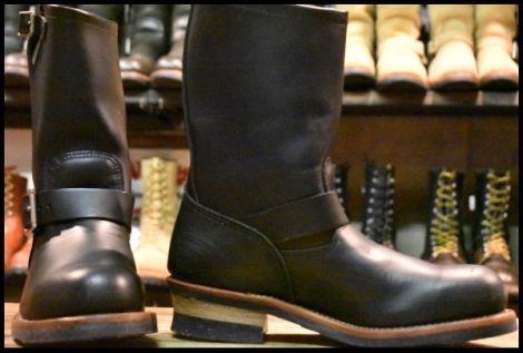 【8D 良品 10年】レッドウィング 2268 エンジニア 黒 ブラッククローム スチールトゥ ブーツ redwing HOPESMORE