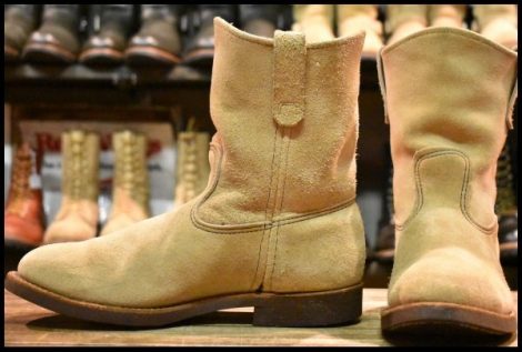 【8.5EEE 良品 羽タグ】レッドウィング 1188 スエード ペコス タン ラフアウト ベージュ ブーツ redwing pecos HOPESMORE