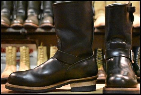 【8D 良品 06年】レッドウィング 2268 エンジニア ブラッククローム 黒 スチールトゥ プルオン ブーツ redwing HOPESMORE