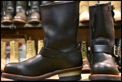 【8D 良品 10年】レッドウィング 2268 エンジニア 黒 ブラッククローム スチールトゥ ブーツ redwing HOPESMORE
