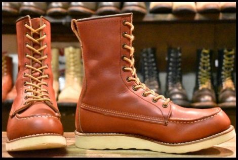 【8D 箱付 美品 犬タグ復刻 18年】レッドウィング 8877 ロング アイリッシュセッター オロラセット モックトゥ ブーツ redwing HOPESMORE