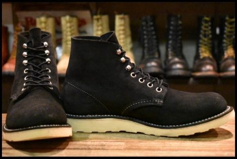 【9D 美品 10年】レッドウィング 8174 黒 スエード アイリッシュセッター ブラック ラフアウト プレーントゥ ブーツ redwing HOPESMORE