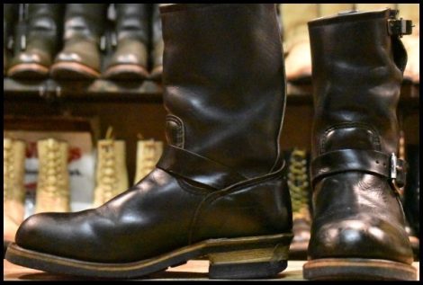 【8D 良品 PT91プリント 98年】レッドウィング 2268 エンジニア ブラッククローム スチールトゥ プルオン ブーツ redwing HOPESMORE