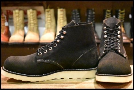 【7.5D 美品 11年】レッドウィング 8174 黒スエード アイリッシュセッター ブラック ラフアウト プレーン ブーツ redwing HOPESMORE