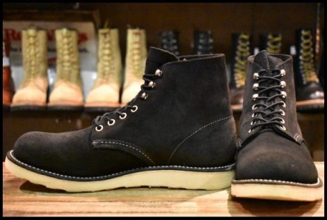 【9D 美品 10年】レッドウィング 8174 黒 スエード アイリッシュセッター ブラック ラフアウト プレーントゥ ブーツ redwing HOPESMORE