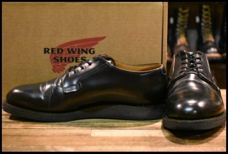 【9D 箱付 良品 21年】レッドウィング 101 ポストマン シューズ 黒 ブラック シャパラル 短靴 編み上げ ブーツ redwing HOPESMORE
