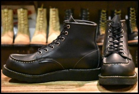 【7.5D 美品 06年】レッドウイング 8137 アイリッシュセッター 黒 ブラッククローム モックトゥ レースアップ ブーツ redwing HOPESMORE