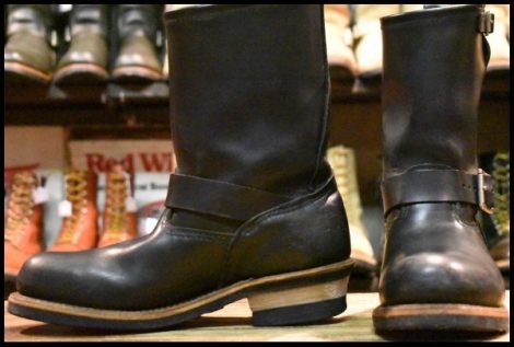 【8D 良品 07年】レッドウィング 2268 エンジニア ブラッククローム 黒 スチールトゥ プルオン ブーツ redwing HOPESMORE