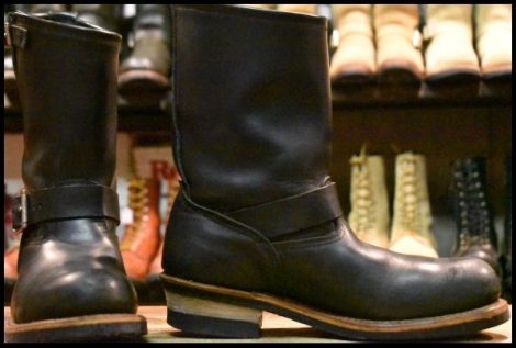 【8D 良品 07年】レッドウィング 2268 エンジニア ブラッククローム 黒 スチールトゥ プルオン ブーツ redwing HOPESMORE