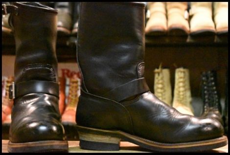 【8.5D 良品 PT99プリント 旧シルエット 03年】レッドウィング 2268 エンジニア 黒 ブラック スチールトゥ ブーツ redwing HOPESMORE