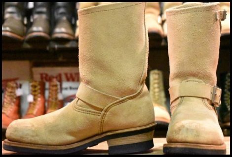【7D 良品 07年】レッドウィング 8268 スエード エンジニア ホーソーンアビレーンラフアウト スチールトゥ ブーツ redwing HOPESMORE