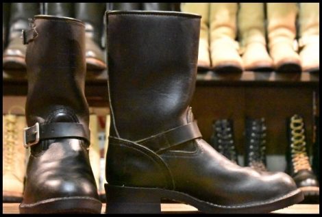 【9D 良品 05年】WESCO ウエスコ×ラングリッツレザー カスタムボス ブラック 10インチハイト ビブラム430シングル HOPESMORE