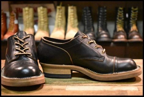 【7 美品】Rolling dub trio ローリングダブトリオ ROOTS LOW ルーツロウ ブラック ホースバット 黒 短靴 ブーツ HOPESMORE