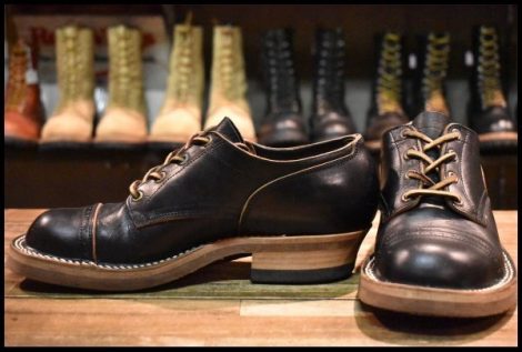 【7 美品】Rolling dub trio ローリングダブトリオ ROOTS LOW ルーツロウ ブラック ホースバット 黒 短靴 ブーツ HOPESMORE
