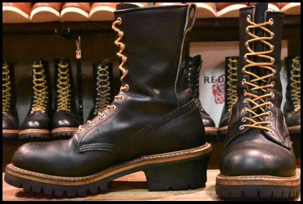 ★RED WING★レッドウィング★ロガーブーツ★8 E★26cm★PT91★ 8D 良品 PT91刺繍】レッドウィング 2218 ロガー 黒 ブラック