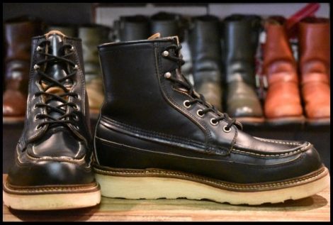 【8E 良品 50周年モデル 犬タグ】レッドウィング 1952 アイリッシュセッター 黒 ブラッククローム モックトゥ ブーツ redwing HOPESMORE