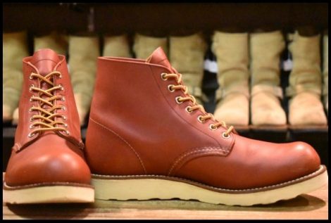 【9D 美品 犬タグ復刻 18年】レッドウィング 8166 アイリッシュセッター 赤茶 オロラセット プレーントゥ ブーツ redwing HOPESMORE