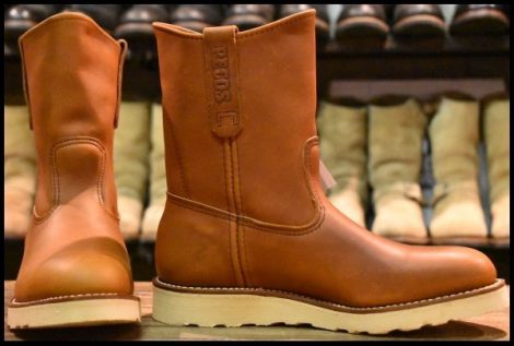 【7.5D 箱付 未使用 05年】レッドウィング 866 ペコス 茶 オロイジナル プルオン クッションソール ブーツ redwing pecos HOPESMORE