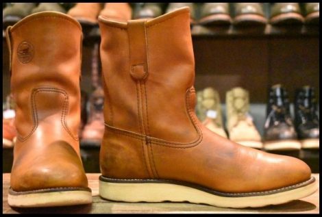 【7.5E 良品 緑犬タグ 犬刻印 97年】レッドウィング 866 ペコス 茶 オロイジナル ブラウン プルオン ブーツ redwing pecos HOPESMORE