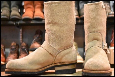 【6.5D 良品 PT83 縦羽タグ】レッドウィング 8268 スエード エンジニア タンラフアウト ベージュ ブーツ redwing HOPESMORE