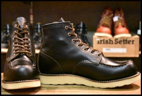 【8E 箱付 良品 18年】レッドウィング 9874 アイリッシュセッター ブラック クローンダイク 黒 モックトゥ ブーツ redwing HOPESMORE