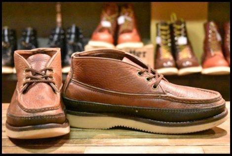 【9E? 良品】RUSSELL MOCCASIN ラッセルモカシン スポーティングクレーチャッカ ブラウン 茶 ビブラム2060 短靴 ブーツ HOPESMORE