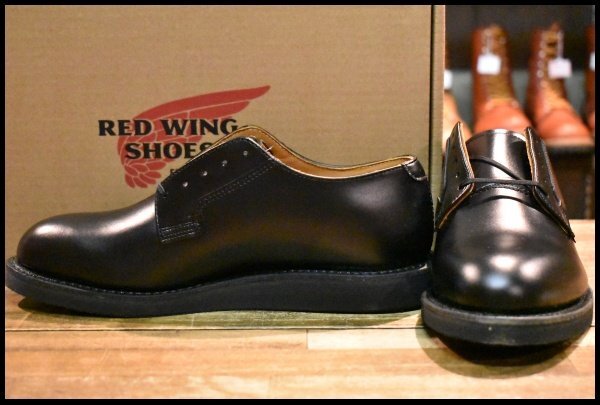 【7D 箱付 未使用 24年】レッドウィング 101 ポストマン シューズ 黒 ブラック シャパラル 短靴 レースアップ ブーツ redwing HOPESMORE