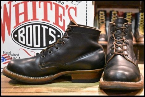 【9E 箱付 美品】WHITE’S ホワイツ セミドレス ブラッククロムエクセル 黒 ビブラム269シングル レースアップ ブーツ HOPESMORE
