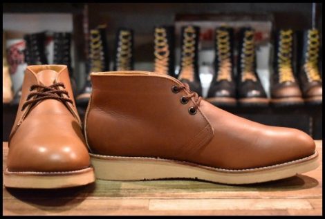 【9D 箱付 美品 羽タグ 00年】レッドウィング 595 チャッカ 茶 ブラウン ビブラム 短靴 レースアップ 編み上げ ブーツ redwing HOPESMORE