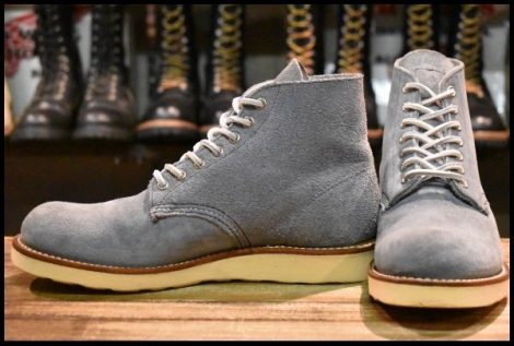 【7.5D 美品 10年】レッドウィング 8144 スエード アイリッシュセッター スレートブルー 水色 青 プレーントゥ ブーツ redwing HOPESMORE