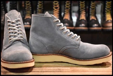 【7.5D 美品 10年】レッドウィング 8144 スエード アイリッシュセッター スレートブルー 水色 青 プレーントゥ ブーツ redwing HOPESMORE
