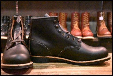 【10D 箱付 未使用 24年】レッドウィング 3345 ブラックスミス 黒 プレーリー プレーントゥ レースアップ ブーツ redwing HOPESMORE