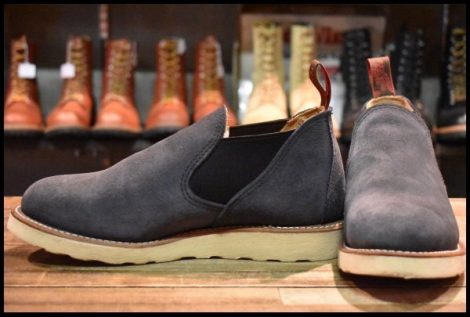 【7E 良品 BEAMS別注 16年】レッドウィング 8129 ネイビースエード サイドゴア ラフアウト ローカット 短靴 ブーツ redwing HOPESMORE