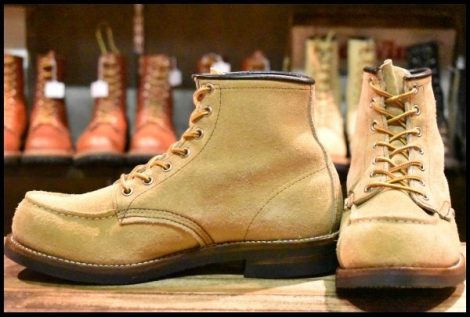 【8EE 良品 羽タグ カスタム】レッドウィング 8173 スエード アイリッシュセッター タン ラフアウト モックトゥ ブーツ redwing HOPESMORE