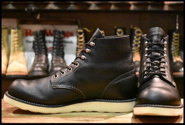 【8.5D 良品 17年】レッドウィング 8165 アイリッシュセッター 黒 ブラッククローム プレーントゥ 編み上げ ブーツ redwing HOPESMORE