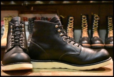 【8.5D 良品 17年】レッドウィング 8165 アイリッシュセッター 黒 ブラッククローム プレーントゥ 編み上げ ブーツ redwing HOPESMORE