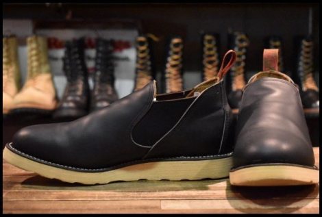 【8.5E 良品 90’S】レッドウィング 8142 ロメオ サイドゴア 黒 ブラッククローム ローカット 短靴 ブーツ redwing HOPESMORE