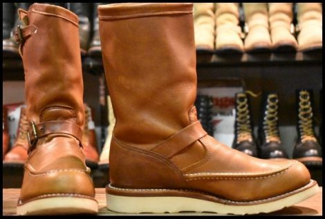 【8.5E 良品 黒タグ】Chippewa チペワ ハイランダー モックエンジニア 97877 タン オイルドレザー プルオン ブーツ HOPESMORE