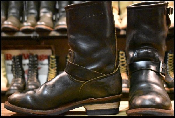 【8D 良品 14年】レッドウィング 2966 ブラック クローンダイク エンジニア 黒 茶芯 スチール無し ブーツ redwing HOPESMORE