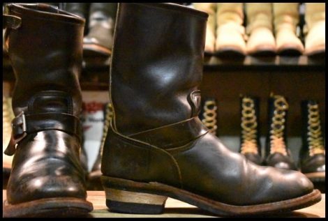 【8D 良品 14年】レッドウィング 2966 ブラック クローンダイク エンジニア 黒 茶芯 スチール無し ブーツ redwing HOPESMORE