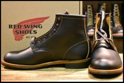 【7D 箱付 未使用 24年】レッドウィング 9060 ベックマン ブラッククローンダイク 黒 茶芯 フラットボックス ブーツ redwing HOPESMORE