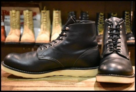 【10.5D 良品 12年】レッドウィング 8165 アイリッシュセッター 黒 ブラッククローム プレーントゥ 編み上げ ブーツ redwing HOPESMORE