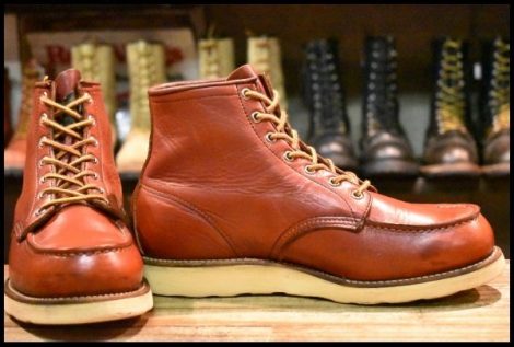 【8.5E 良品 半円犬タグ 95年】レッドウィング 875 アイリッシュセッター 赤茶 オロラセット モック ブーツ redwing HOPESMORE