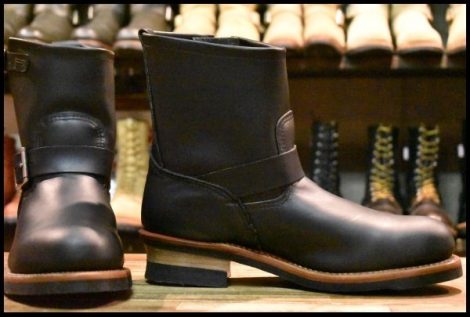 【9.5D 箱付 未使用 10年】レッドウィング 2976 ショート エンジニア 黒 ブラック クローム スチールトゥ ブーツ redwing HOPESMORE