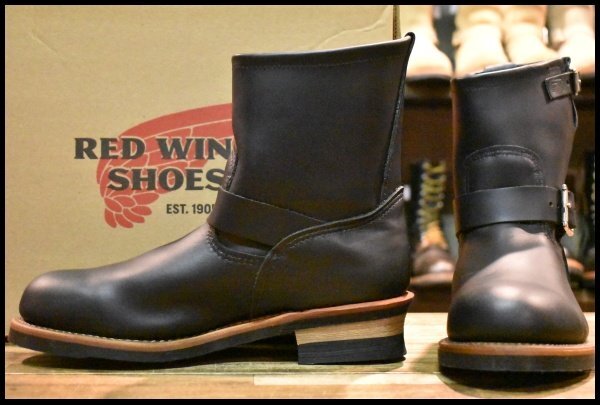 【9.5D 箱付 未使用 10年】レッドウィング 2976 ショート エンジニア 黒 ブラック クローム スチールトゥ ブーツ redwing HOPESMORE