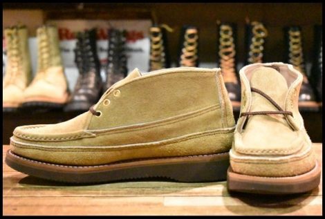 【7.5E 未使用】RUSSELL MOCCASIN ラッセルモカシン スポーティングクレーチャッカ ダブルモカシン ララミースエード ブーツ HOPESMORE