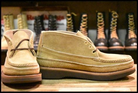 【7.5E 未使用】RUSSELL MOCCASIN ラッセルモカシン スポーティングクレーチャッカ ダブルモカシン ララミースエード ブーツ HOPESMORE