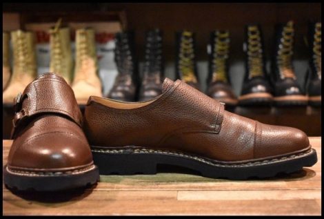 【8 美品】Paraboot パラブーツ William ウィリアム 78508 グレインレザー ダブルモンクストラップ ブーツ 編み上げ ブーツ 短靴 HOPESMORE