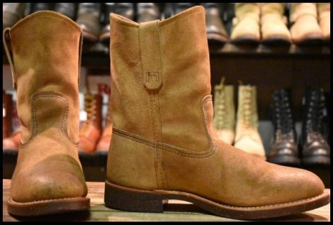 【7.5E 良品 16年】レッドウィング 8188 スエード ペコス ブラウン ホーソーン ミュールスキナー ブーツ redwing pecos HOPESMORE